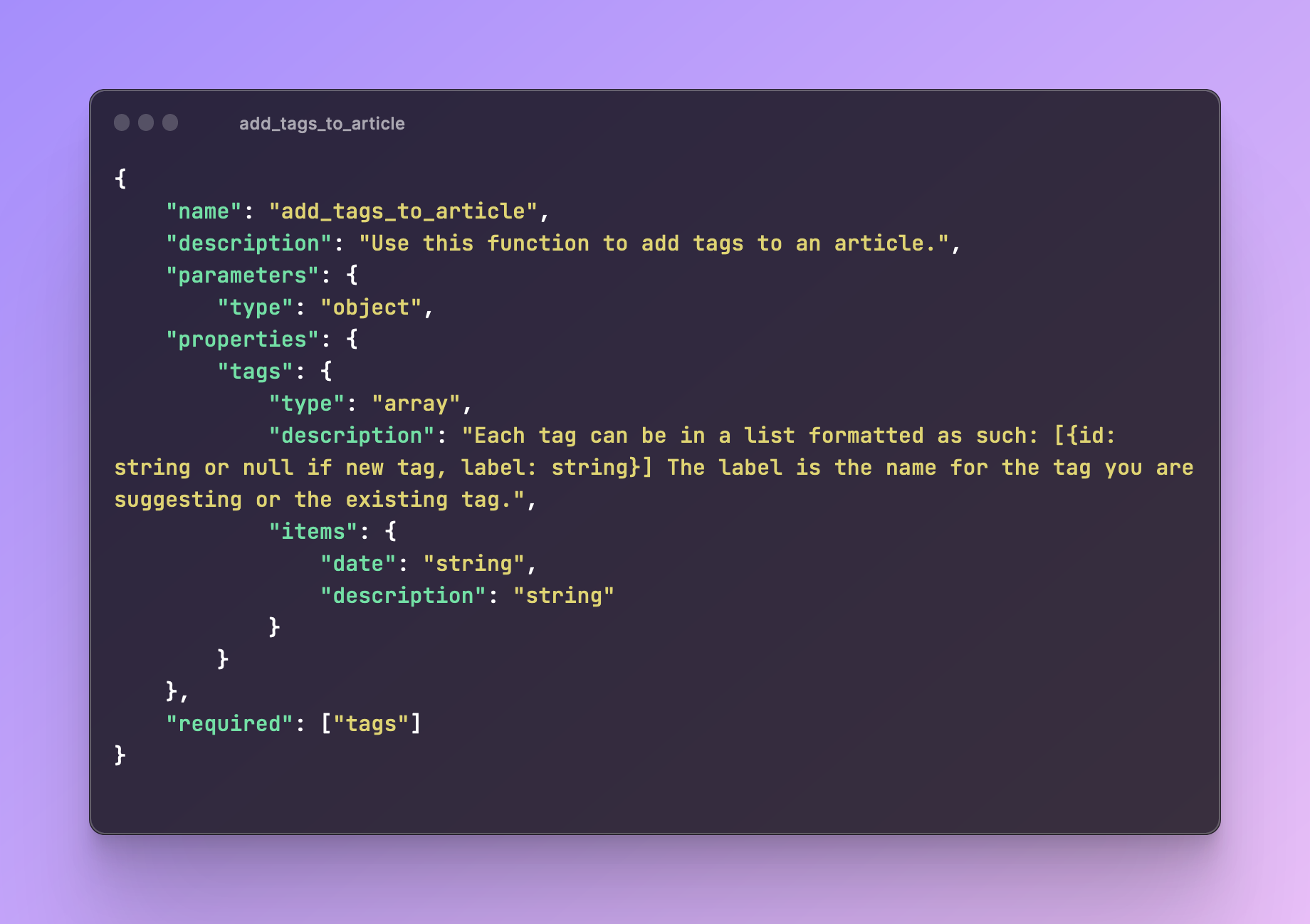 Add tags to article
